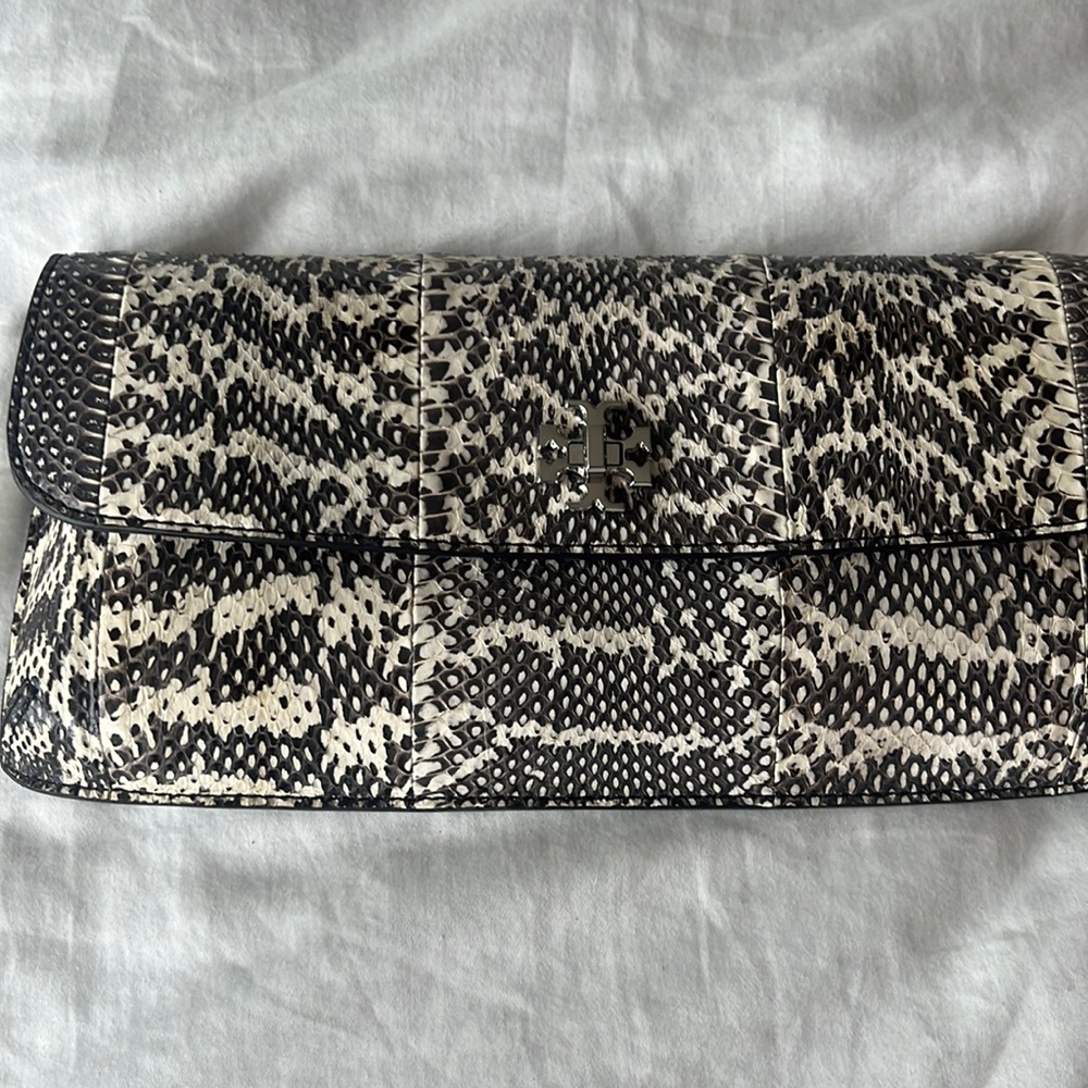 Tory Burch snakeskin clutch